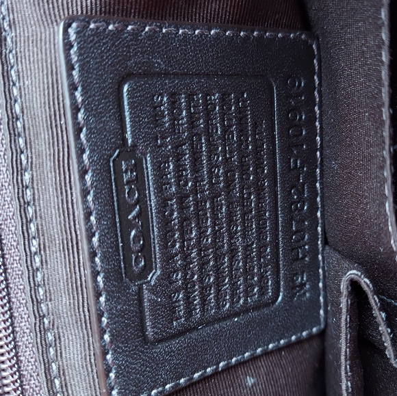 Women's CoachBrown/ Tan Suede Bucket Satchel Purse - Picture 3 of 4